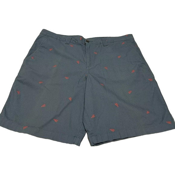 Magellan Outdoor Men's Blue Shorts With Pink Crab Images Size 35W - Picture 1 of 3